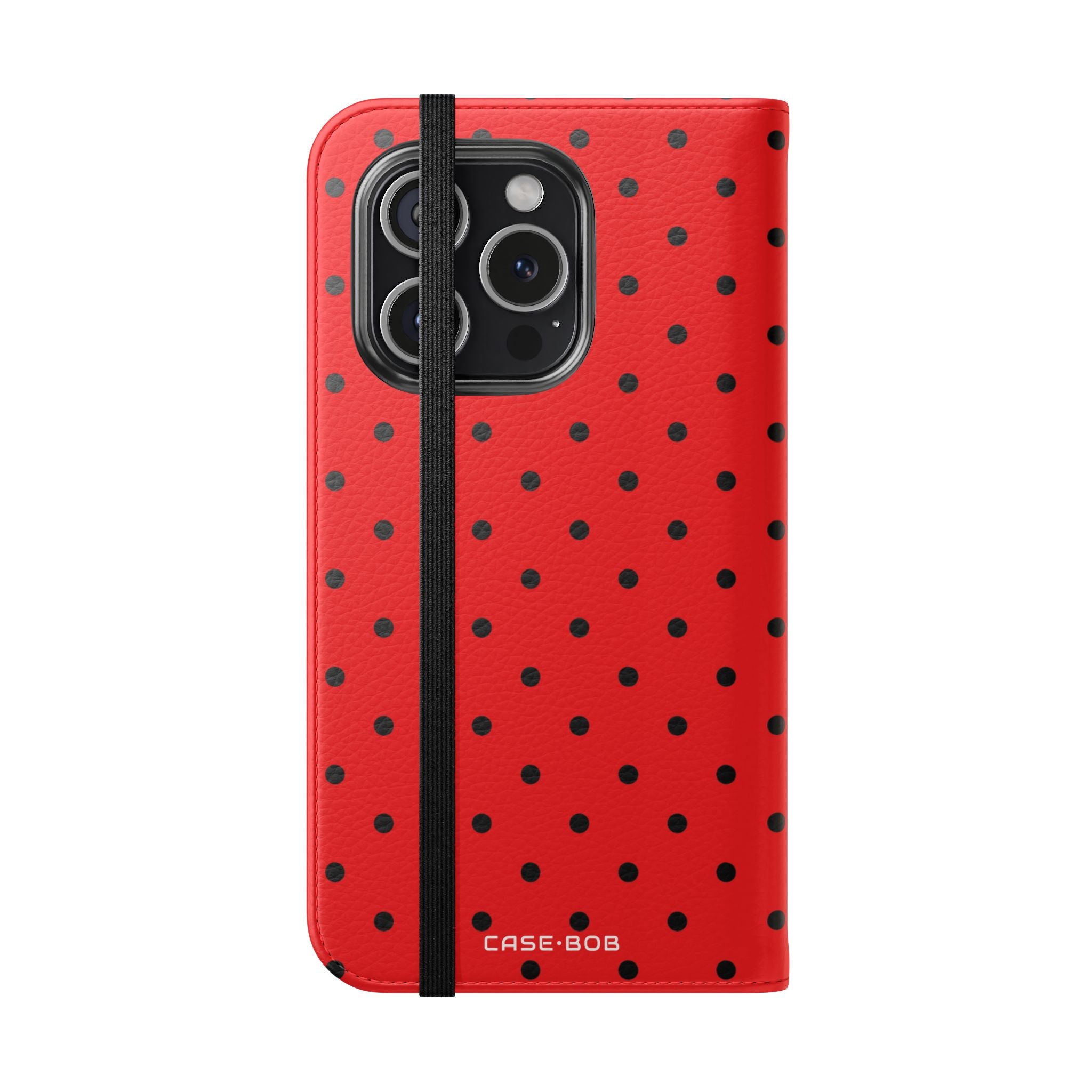 Black Dot Grid - iPhone 15 Pro Case - Wallet