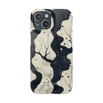 Organic Fluid Silhouettes with Cosmic Depth iPhone 15 - Slim Phone Case