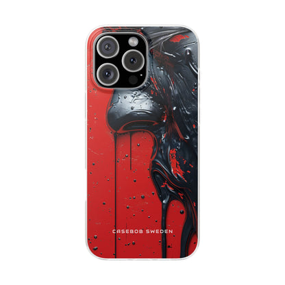 Textured Crimson Bloom iPhone 16 - Flexi Phone Case