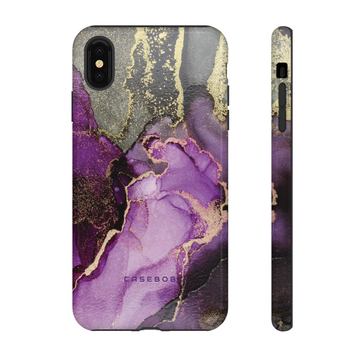 Purple Marble & Gold Phone - Protective Phone Case