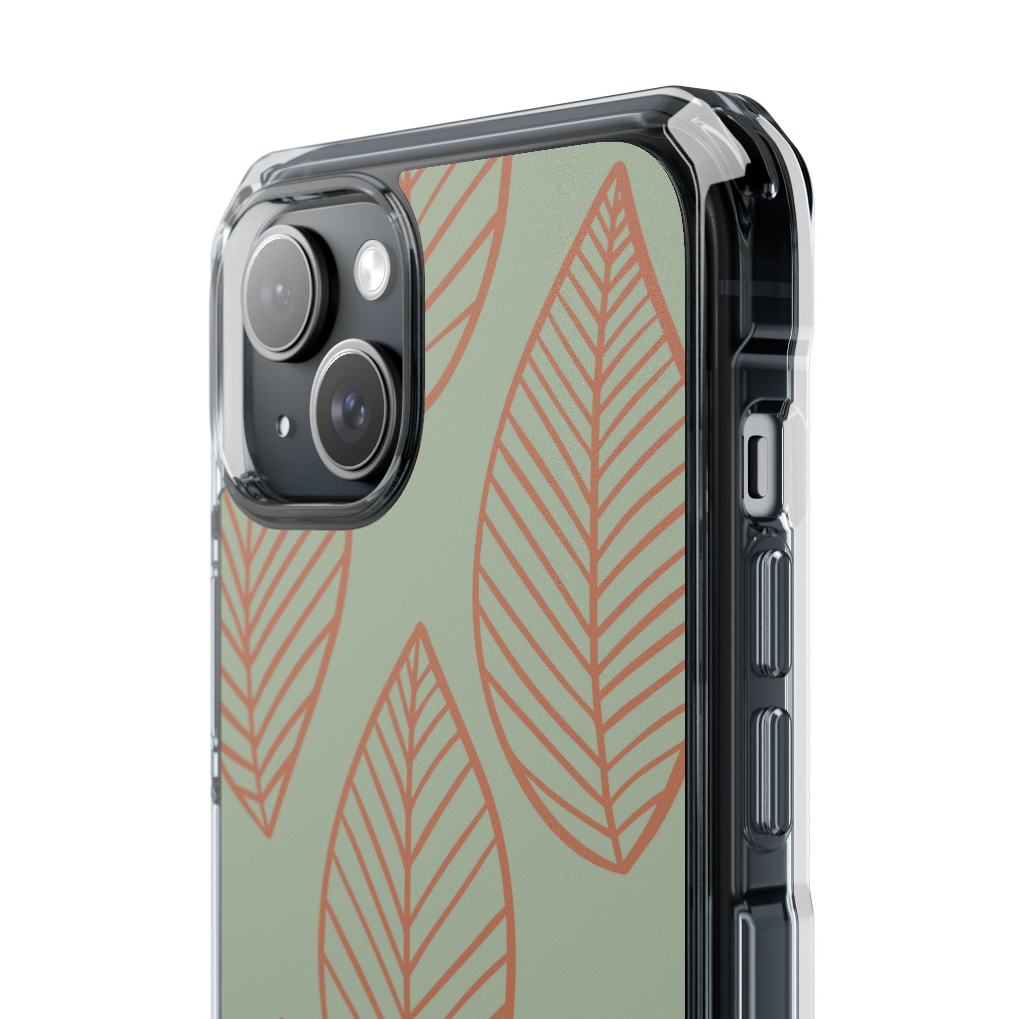 Mint and Orange Leaves iPhone Case - Impact