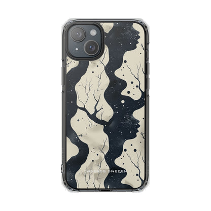 Organic Fluid Silhouettes with Cosmic Depth iPhone 15 - Clear Impact Phone Case