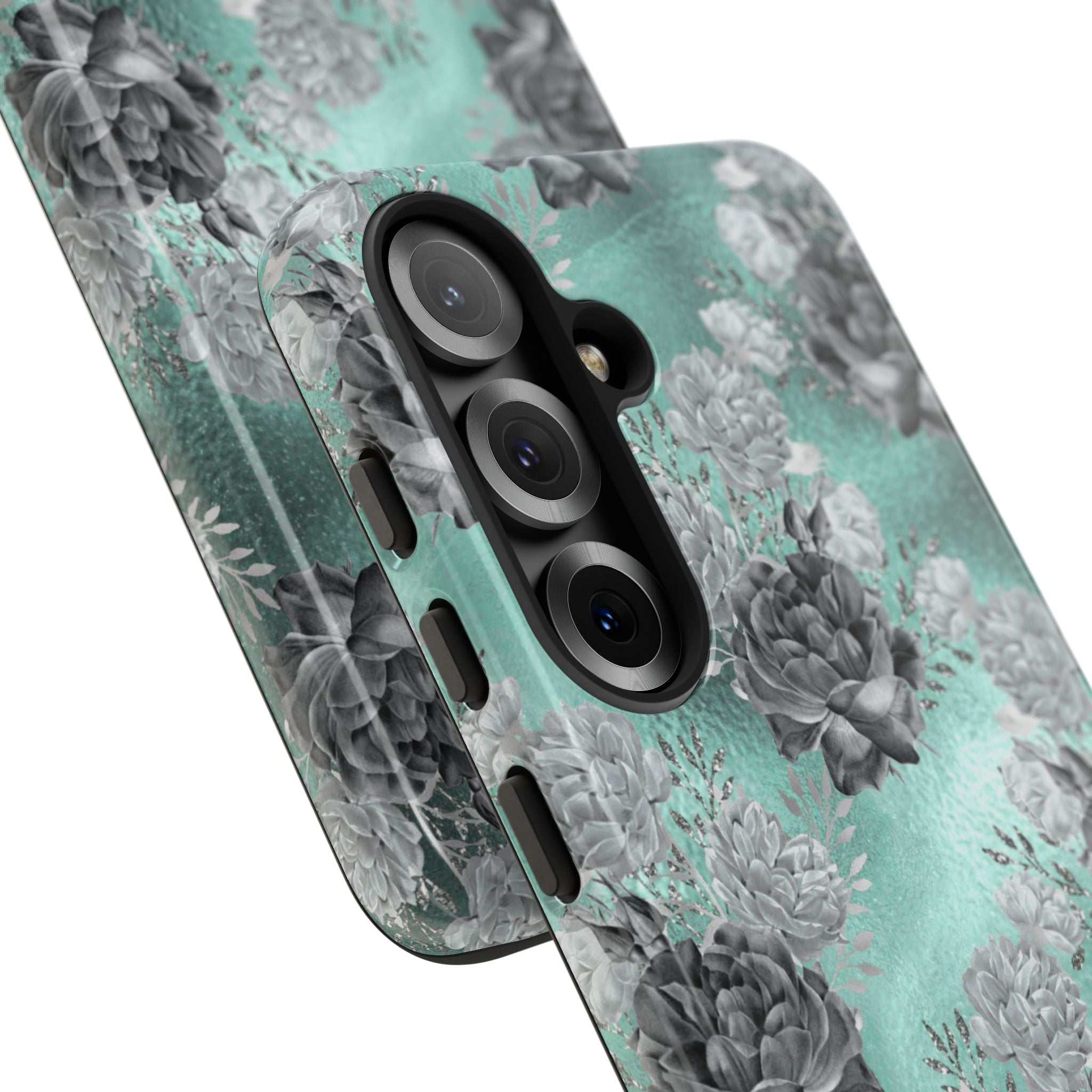 Teal Floral Elegance - Samsung Case