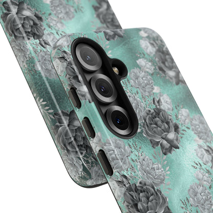 Teal Floral Elegance - Samsung Case