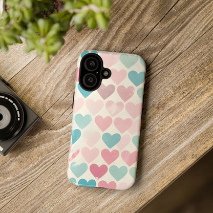 Retro Hearts Symmetry - iPhone Case