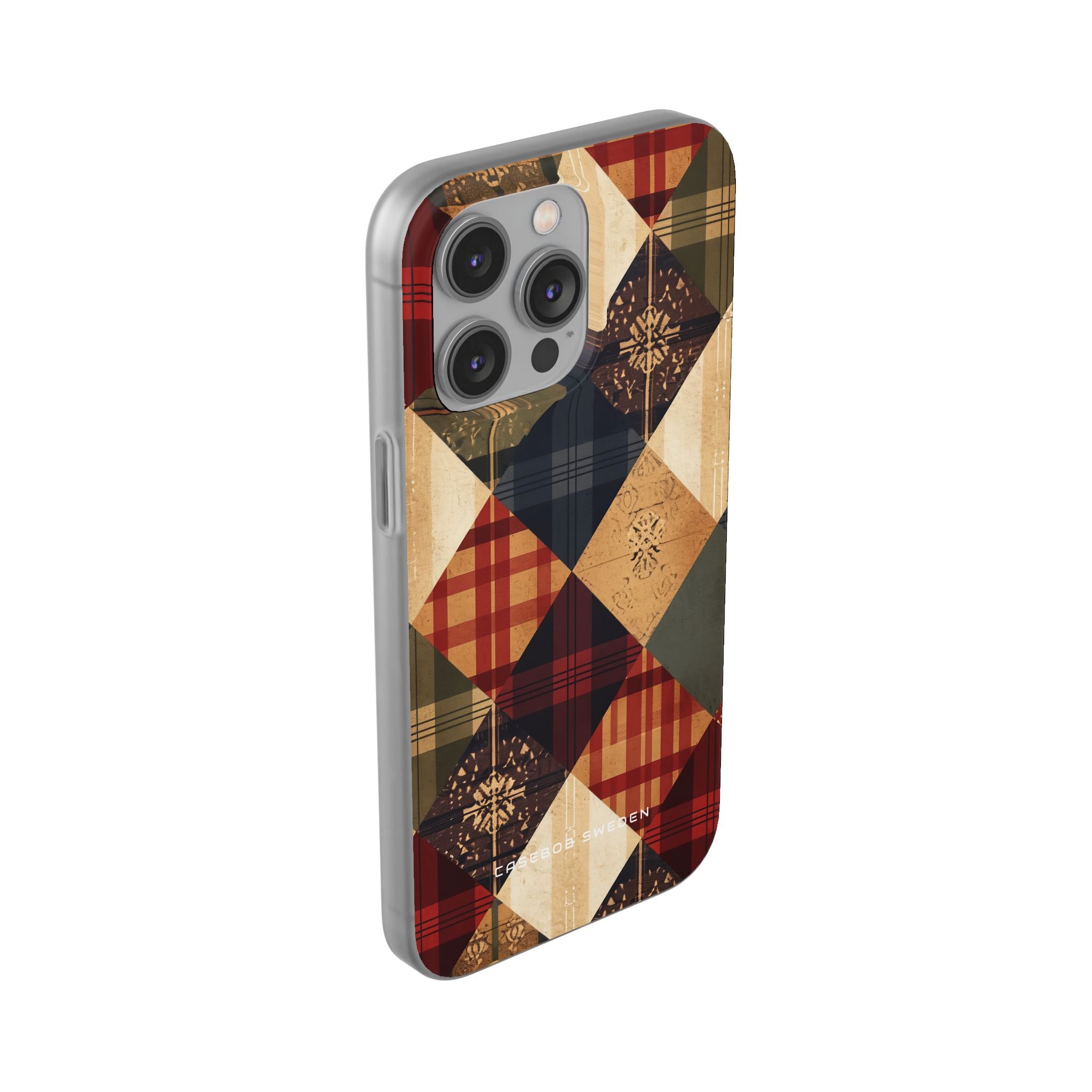 Rustic Geometric Patchwork Harmony iPhone 14 - Flexi Phone Case