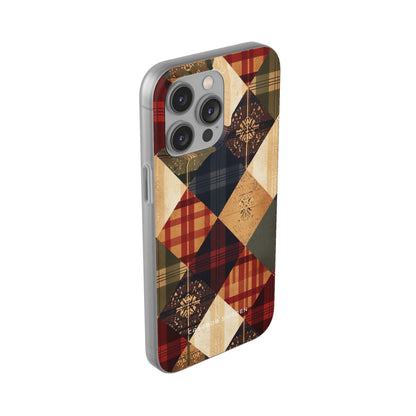 Rustic Geometric Patchwork Harmony iPhone 14 - Flexi Phone Case