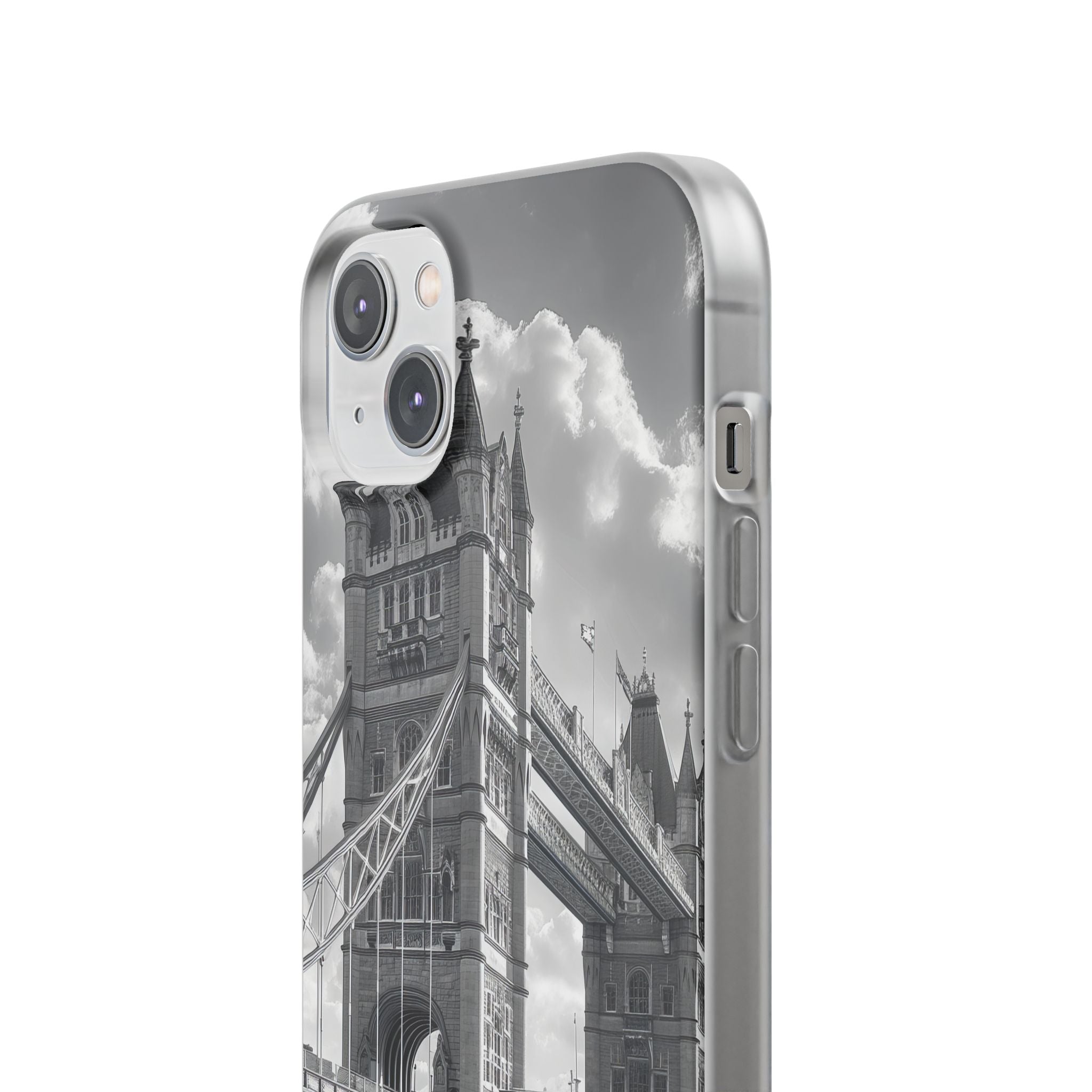 Tower Bridge Monochrome Architecture Study iPhone 14 - Flexi Phone Case