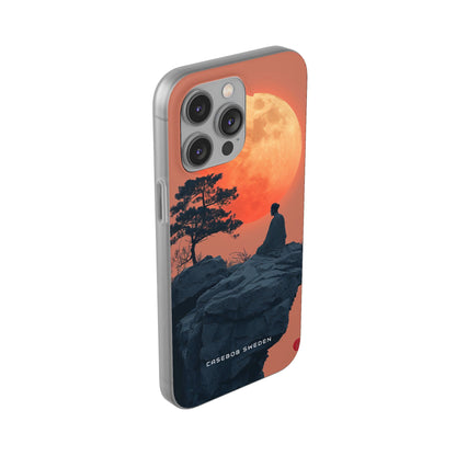 Zen Tranquility Under a Red Moon iPhone 14 - Flexi Phone Case