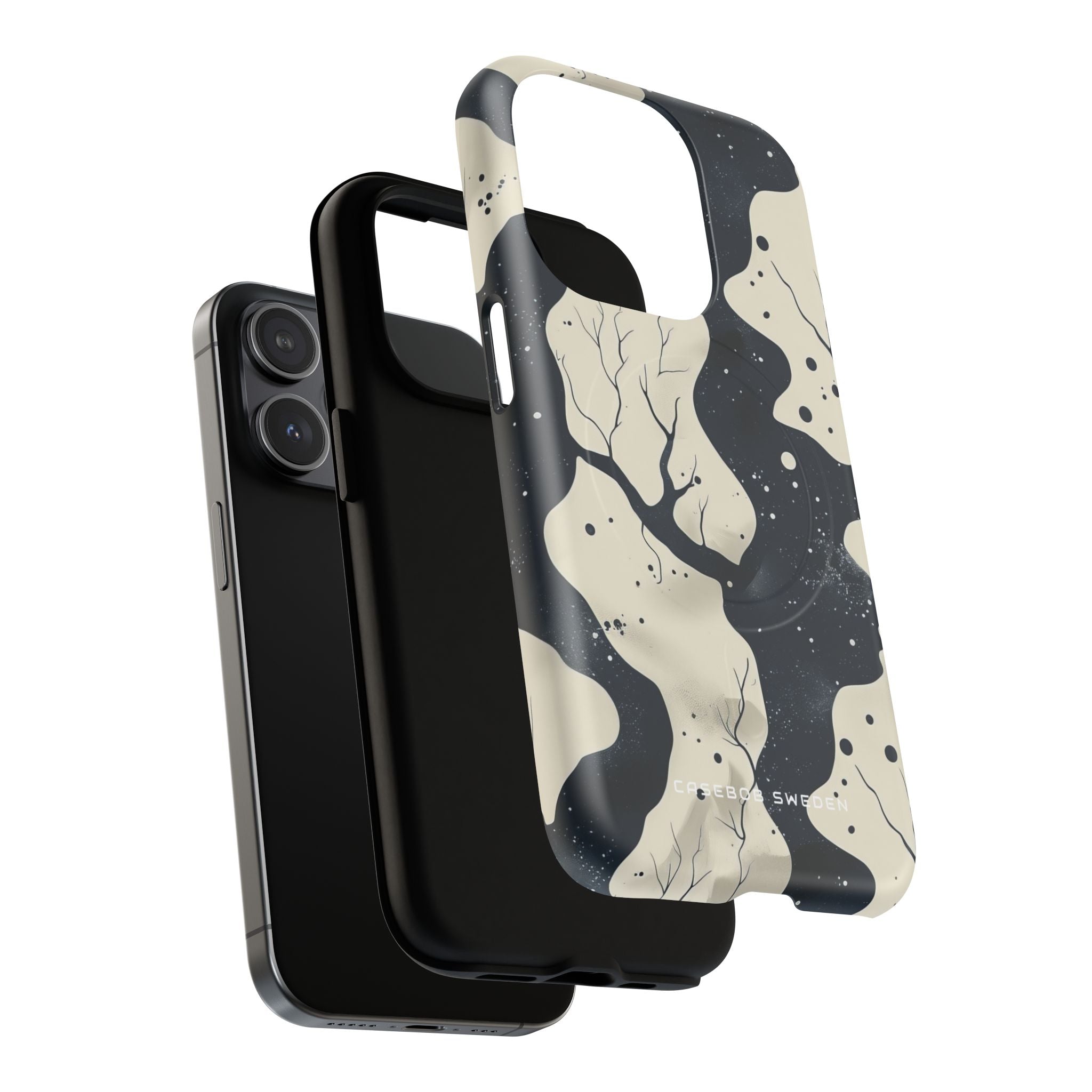 Organic Fluid Silhouettes with Cosmic Depth iPhone 15 | Tough+ Phone Case