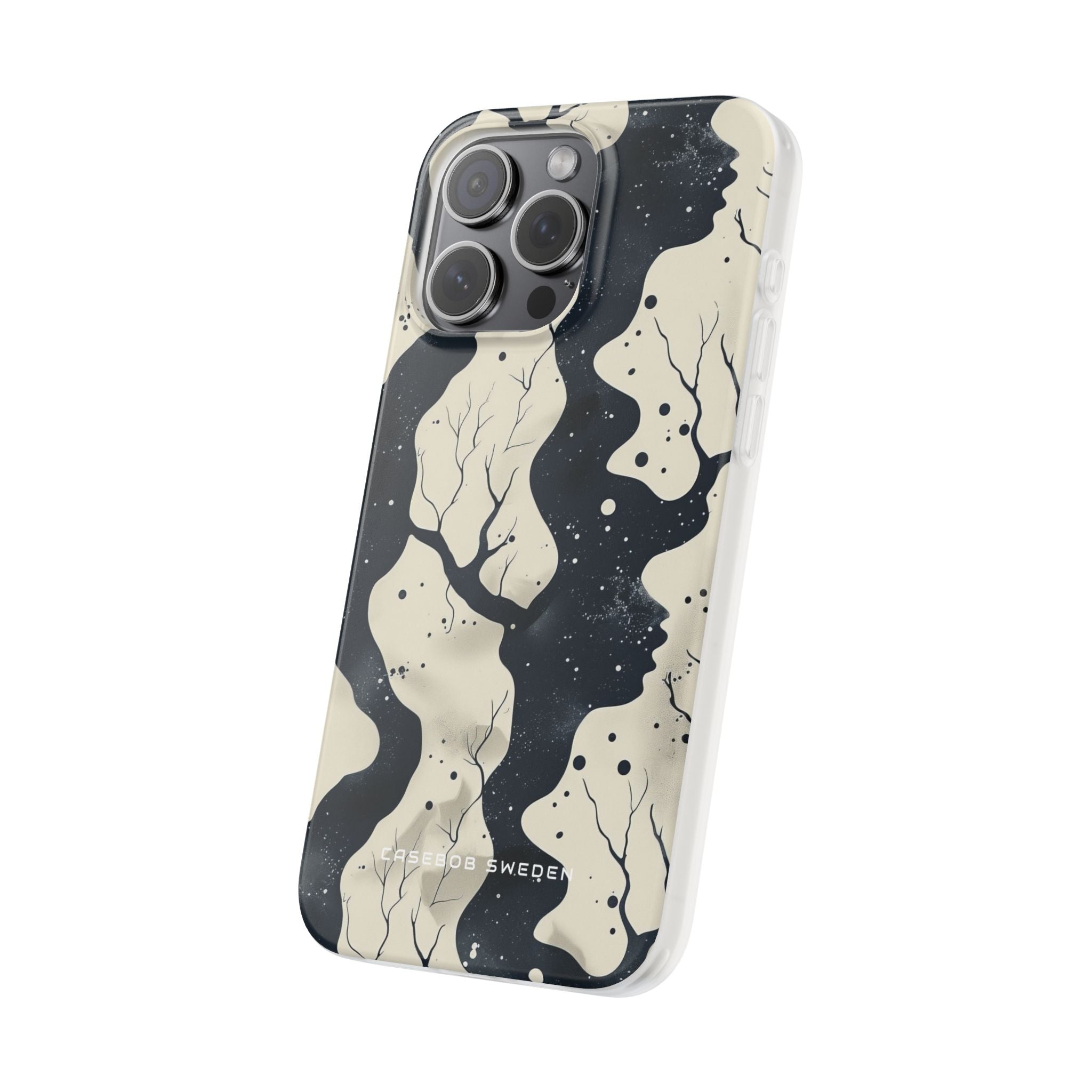 Organic Fluid Silhouettes with Cosmic Depth iPhone 15 - Flexi Phone Case