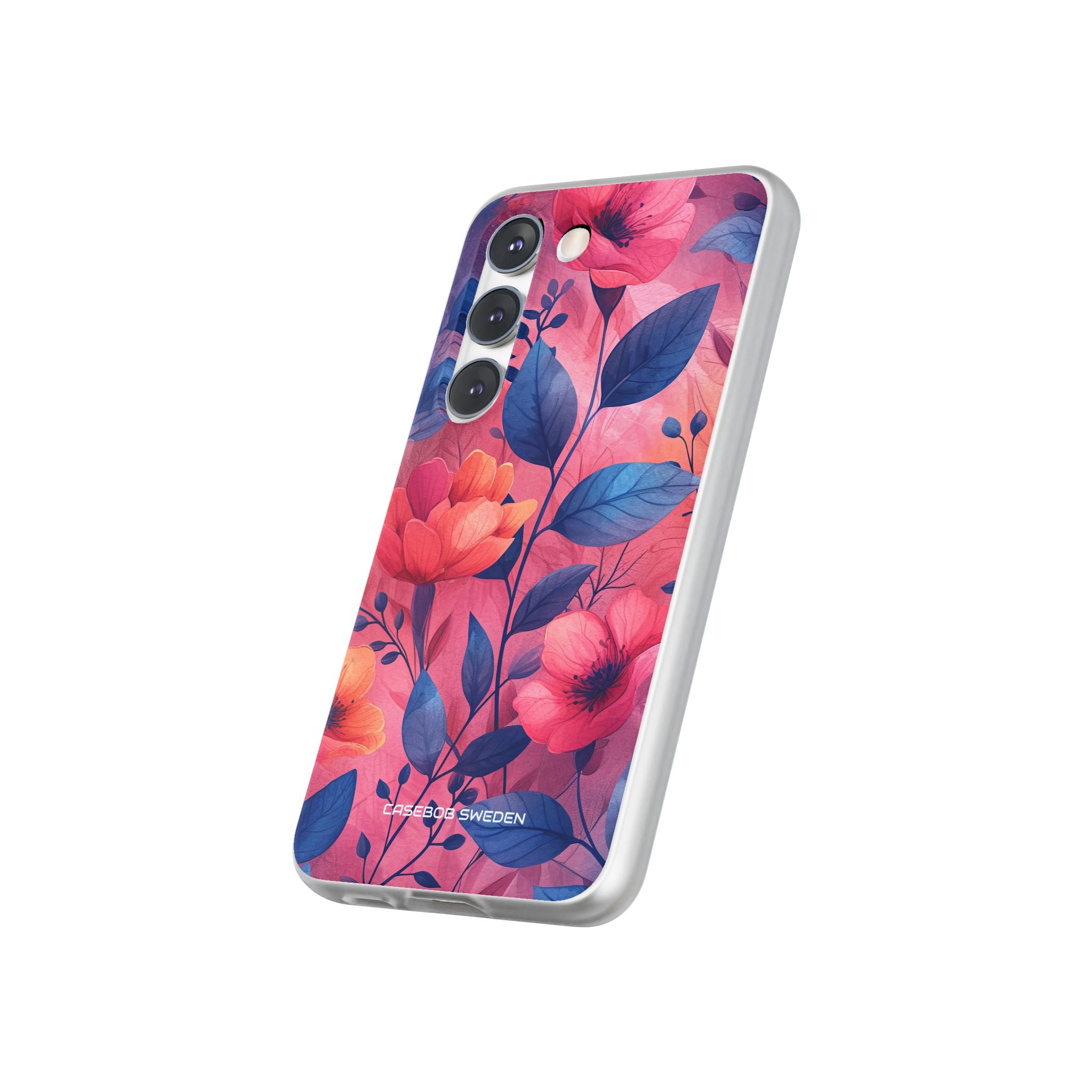 Pink Blue Floral - Flexi Samsung S23 Phone Case