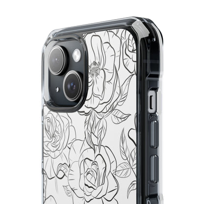 Intricate Rose Sketches iPhone Case - Impact