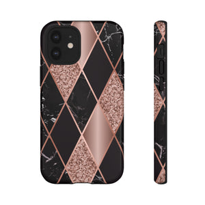 Pink Black Geometric - Protective Phone Case