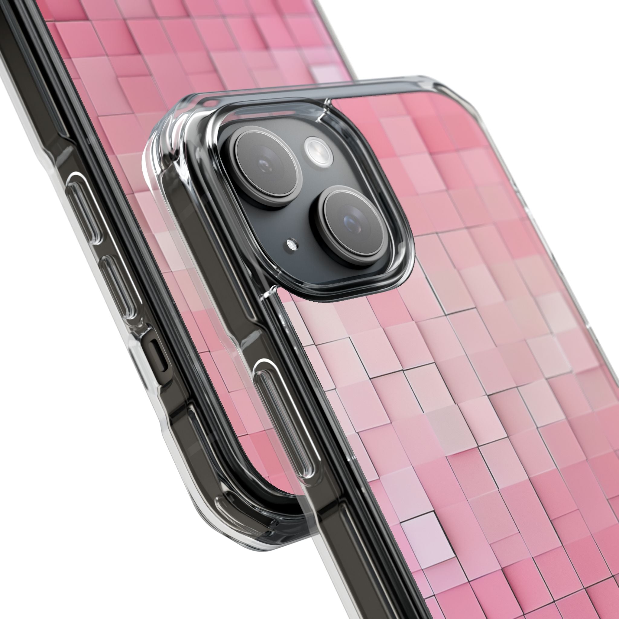 Gradient Pink Mosaic iPhone 15 - Clear Impact Phone Case