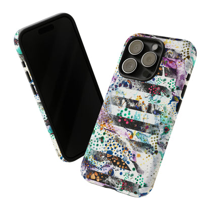 Abstract Green Purple - Protective Phone Case