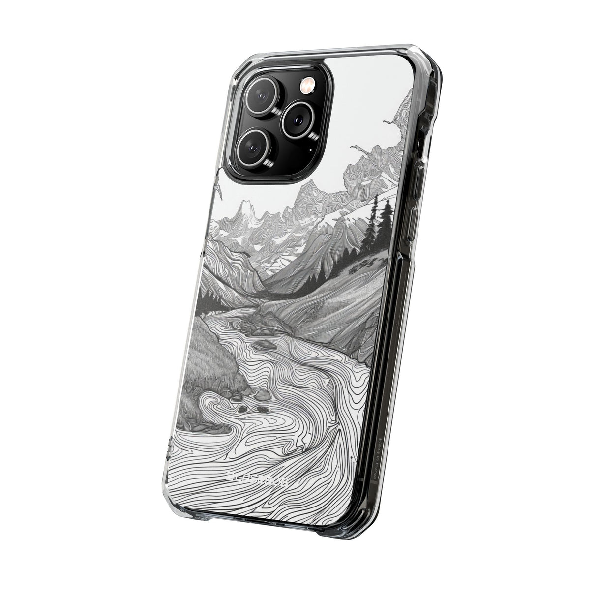 Monochrome Serenity - Phone Case for iPhone (Clear Impact - Magnetic)