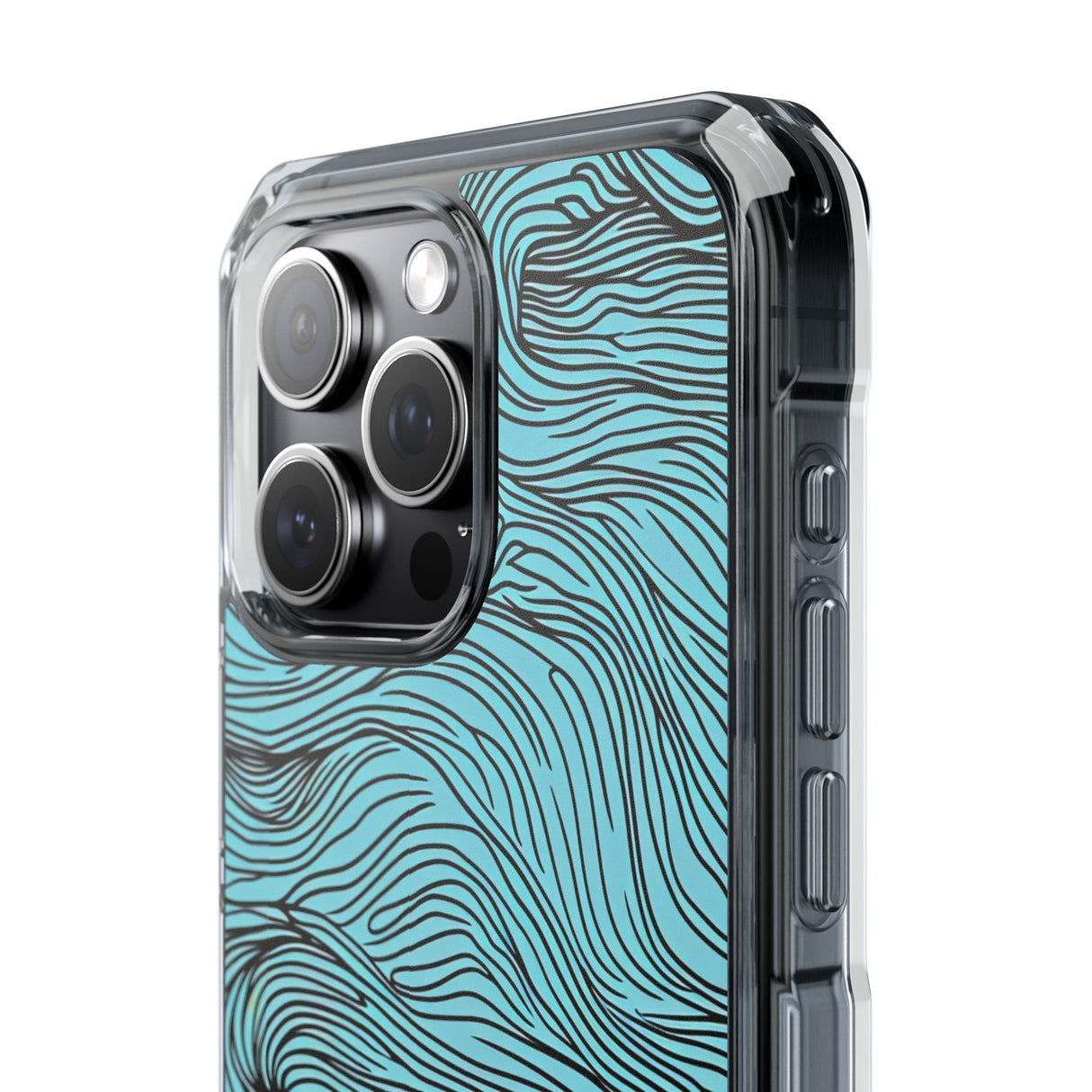 Wavy Serenity - Phone Case for iPhone (Clear Impact - Magnetic)