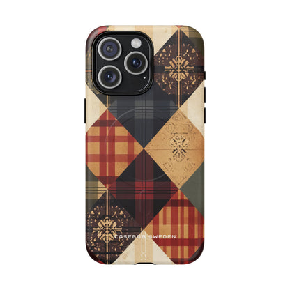 Rustic Geometric Patchwork Harmony iPhone 15 | Tough+ Phone Case