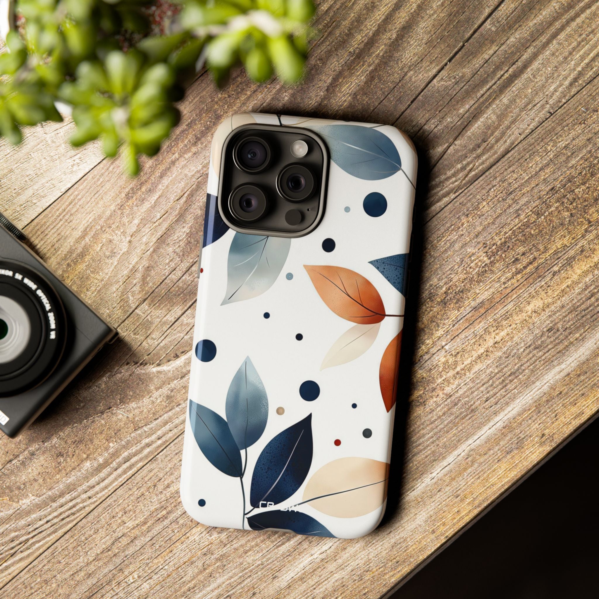 Leaves And Circles - iPhone Case