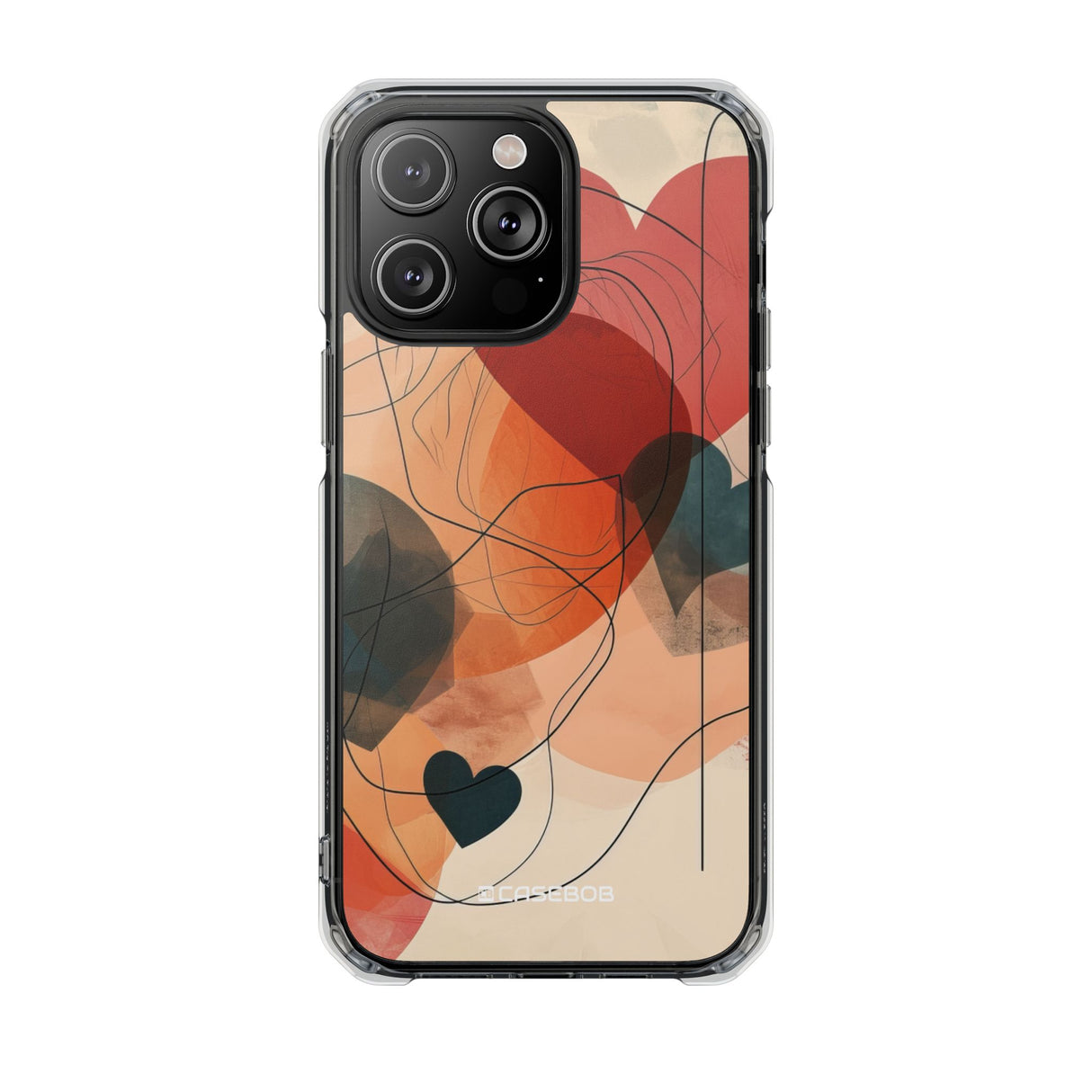 Abstract Heart Harmony - Phone Case for iPhone (Clear Impact - Magnetic)