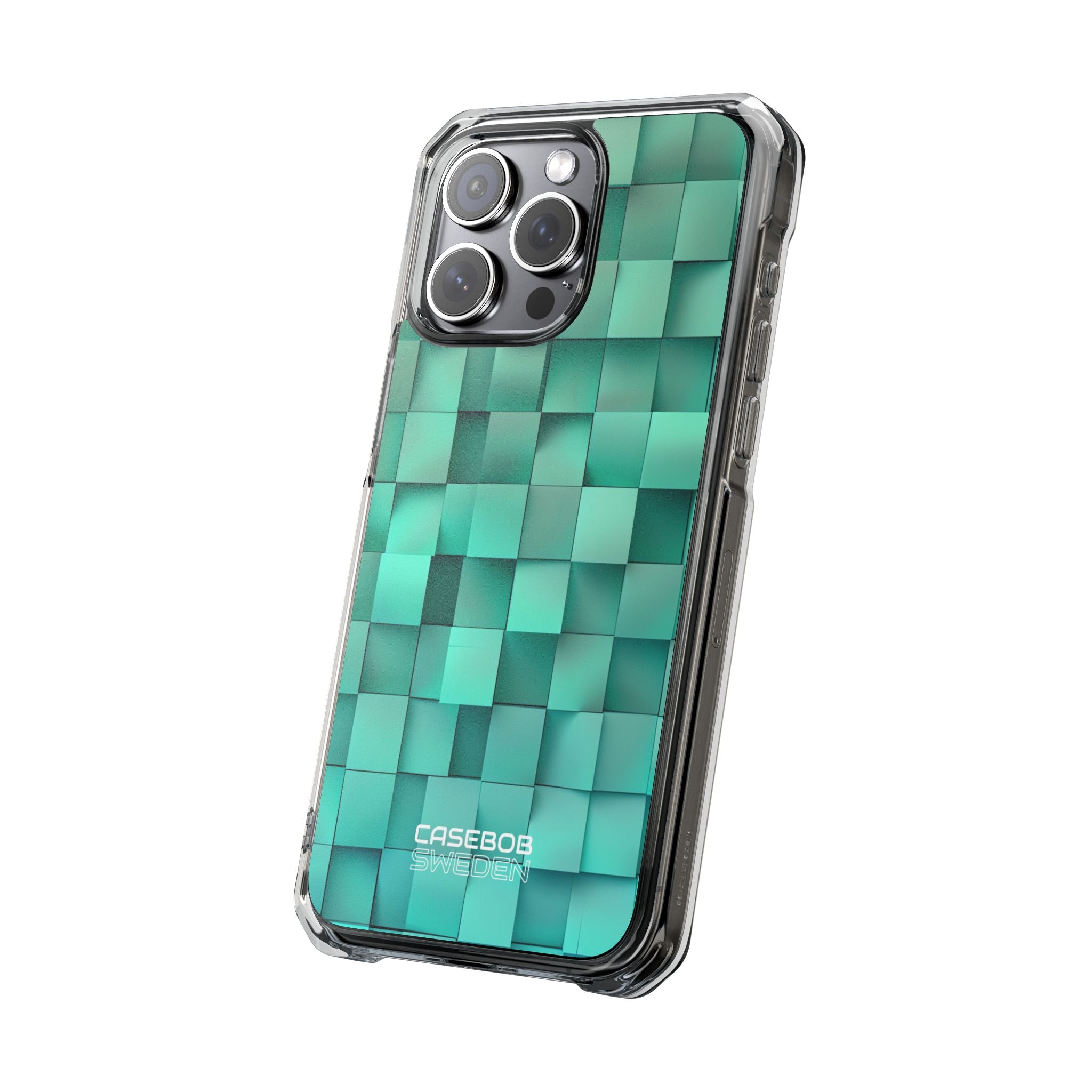 Folded Blue Squares iPhone 15 - Impact Clear+