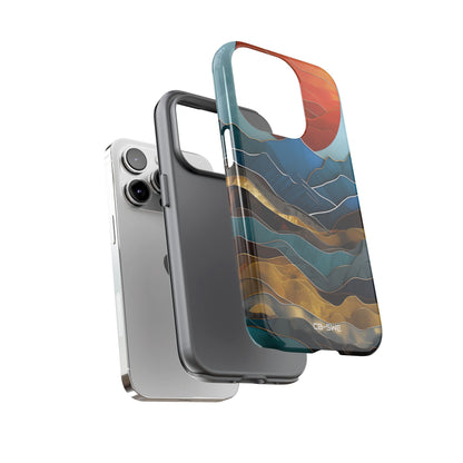 Sunset Geometry Waves - iPhone Case