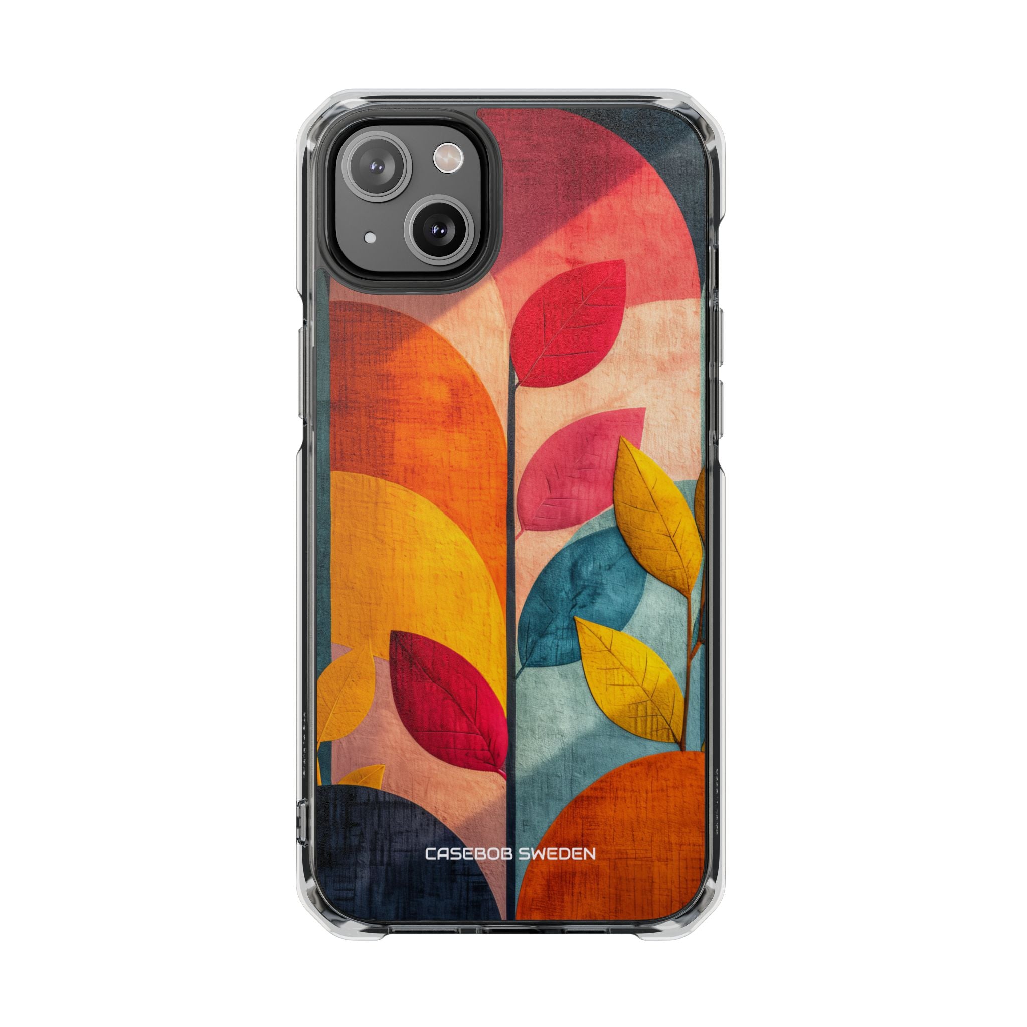 Abstract Orange Blue Design - Clear Impact iPhone 14 Phone Case