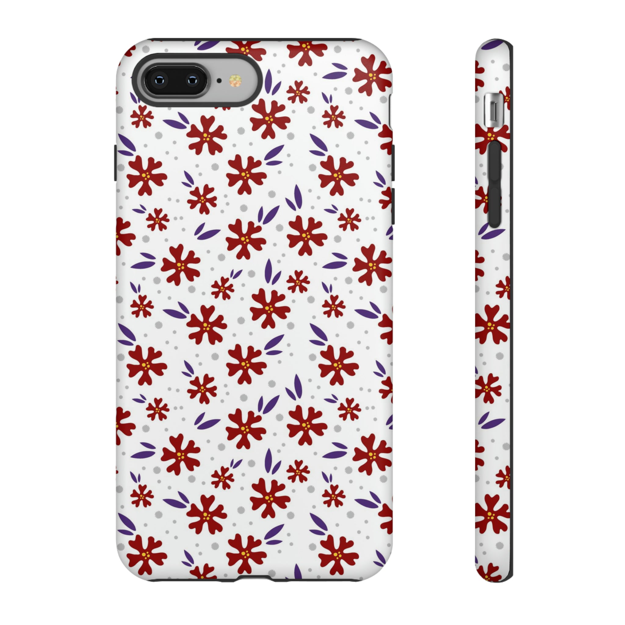 Red Flower Pattern - Protective Phone Case