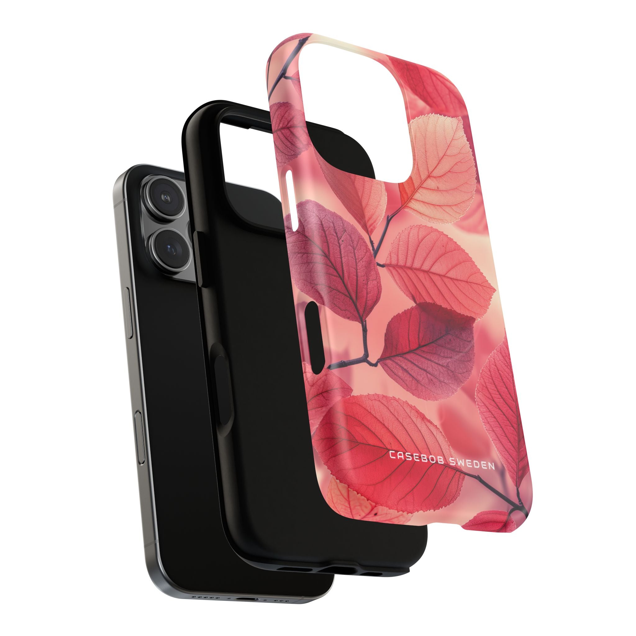 Elegante rosa Blätter iPhone 16 Tough+ Handyhülle