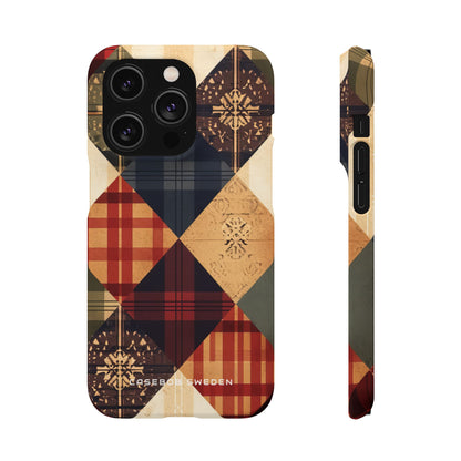 Rustic Geometric Patchwork Harmony iPhone 14 - Slim Phone Case