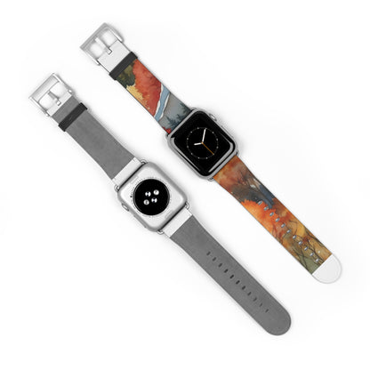 Snowcapped Ember Mountains - Watch Band
