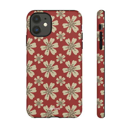 Retro Red Florals - iPhone Case