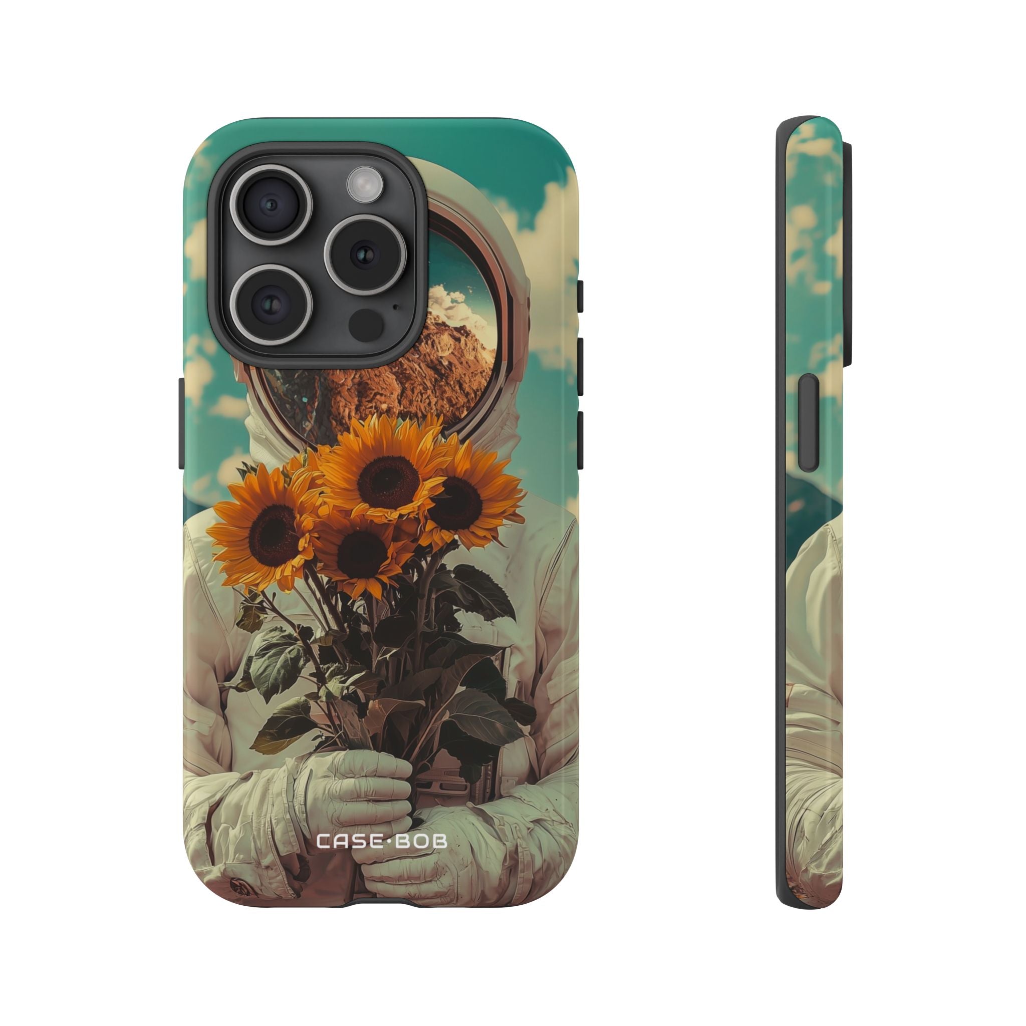 Sunflower Astronaut iPhone 15 Pro Case - Tough