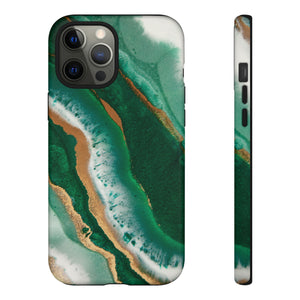 Green & Gold Epoxy - Protective Phone Case