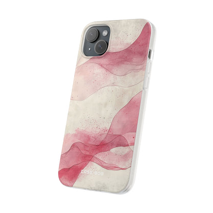 Crimson Waves iPhone 15 Plus Case - Soft