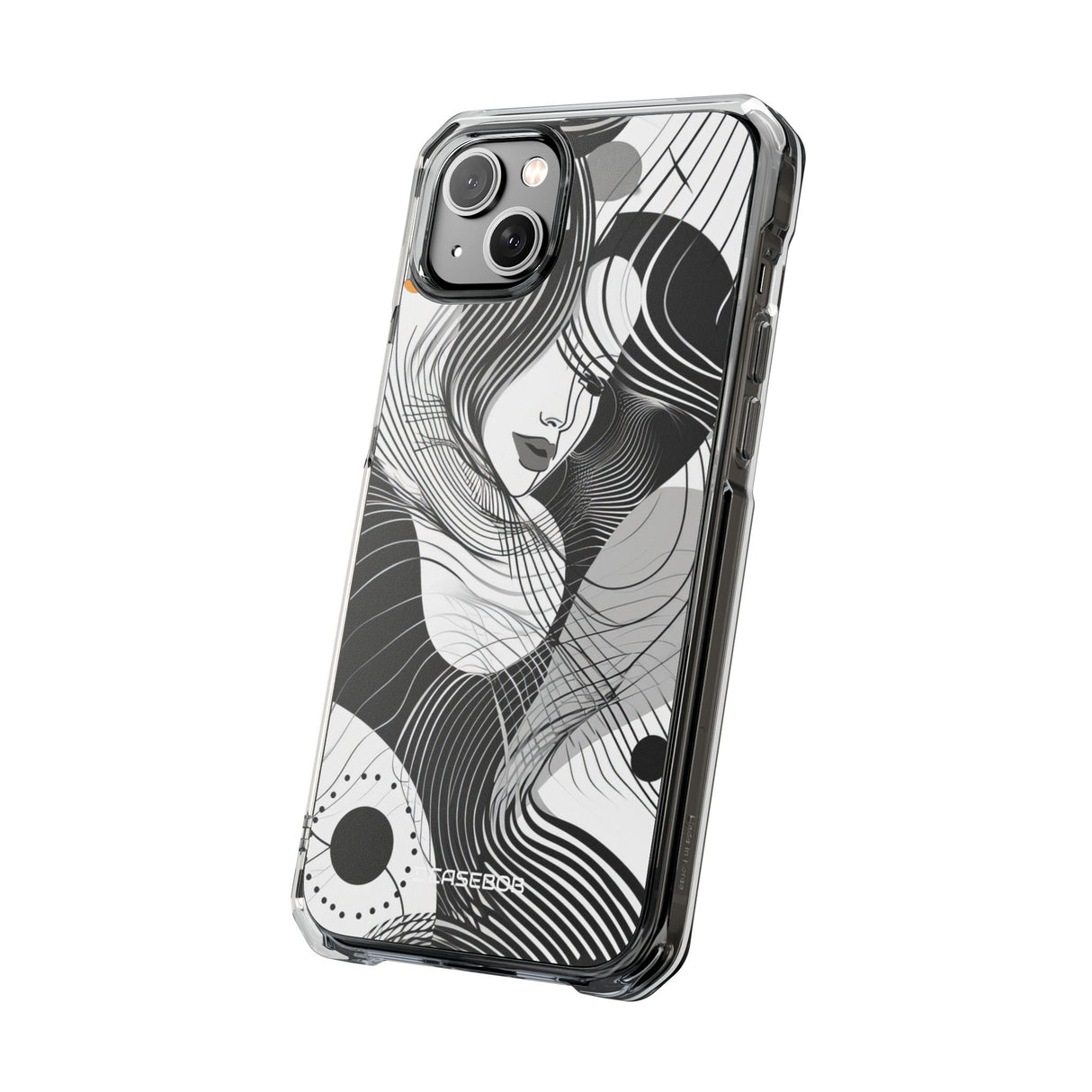 Fluid Noir Rhythm - Phone Case for iPhone (Clear Impact - Magnetic)