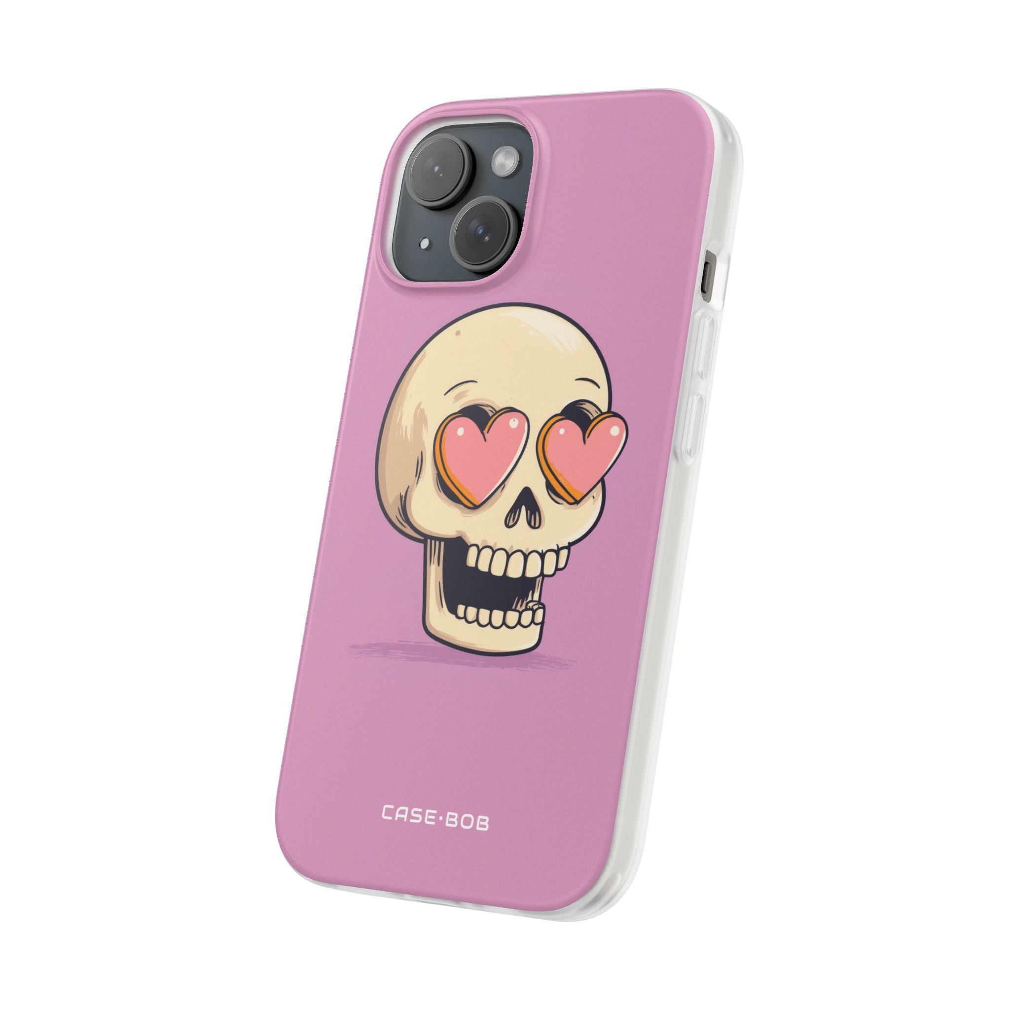 Heart Eyed Skull iPhone 15 Case - Soft
