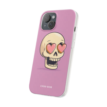 Heart Eyed Skull iPhone 15 Case - Soft