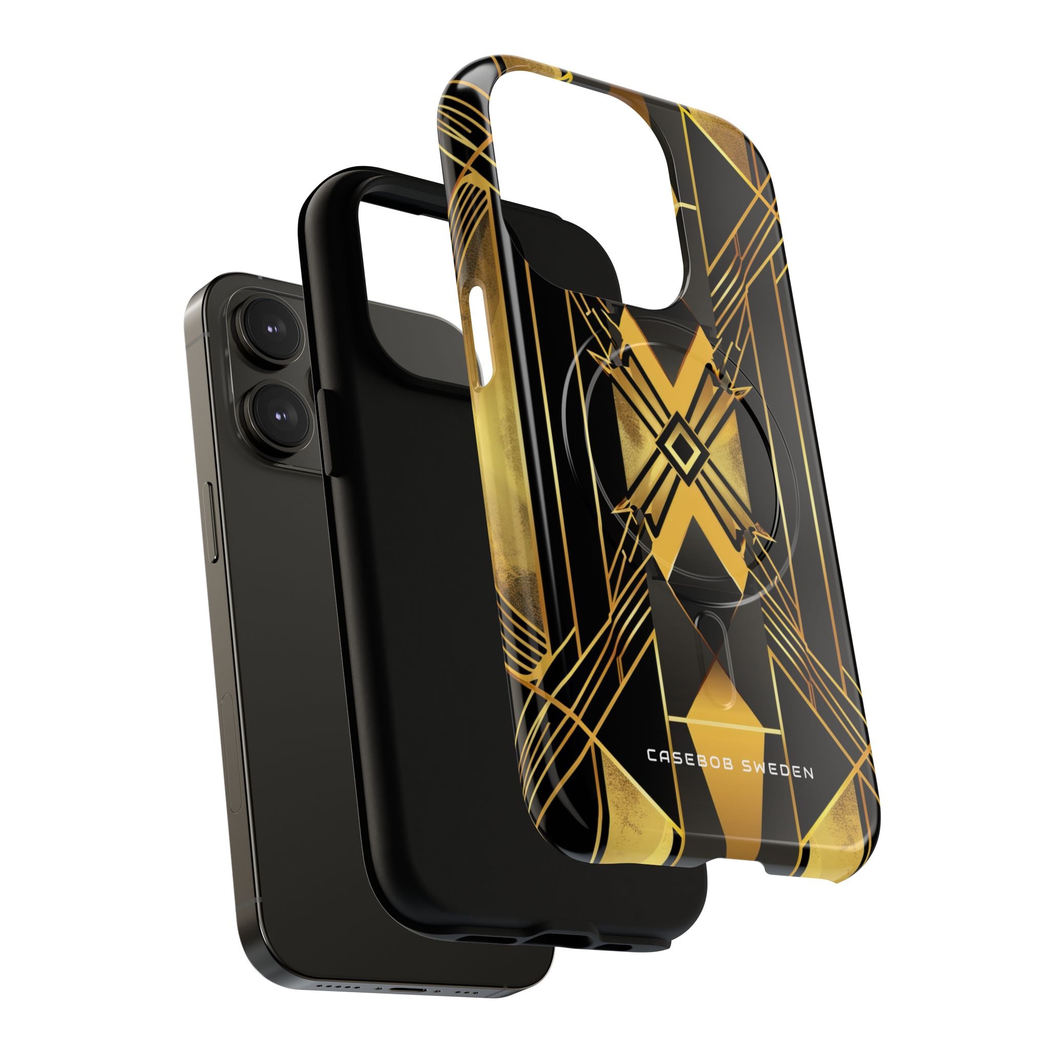 Golden Geometric Elegance iPhone 14 | Tough+ Phone Case