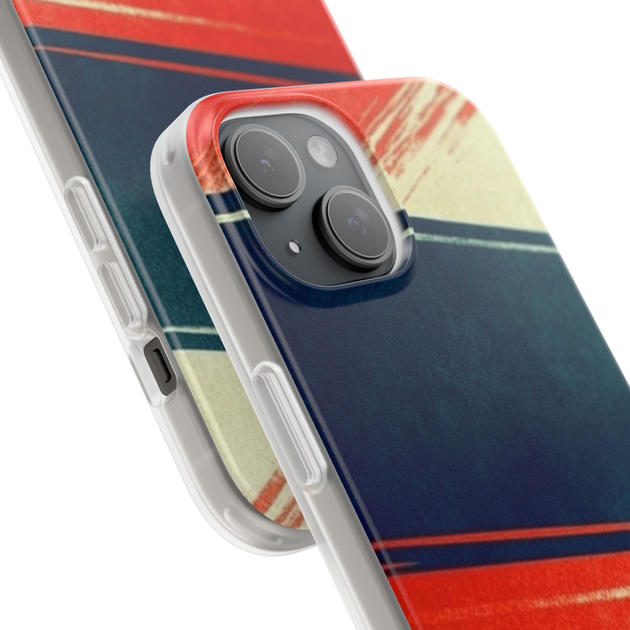 Blue Diagonal Motion iPhone 15 Case - Soft