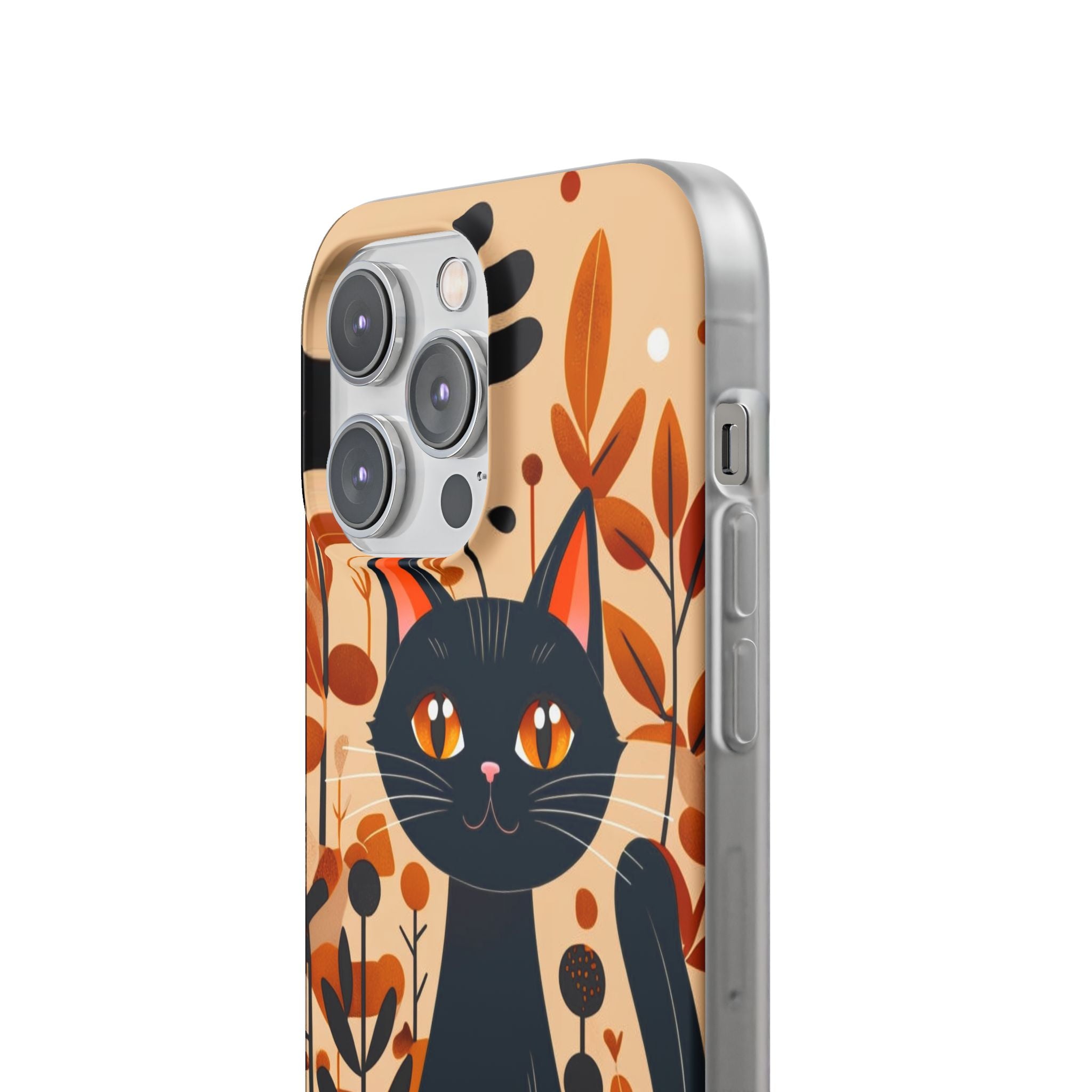 Black Cat Glow iPhone 14 Pro Max Case - Soft