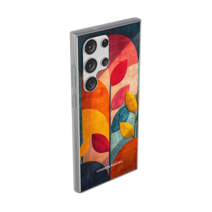 Abstract Orange Blue Design - Flexi Samsung S23 Phone Case