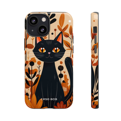 Black Cat Glow iPhone 13 Mini Case - Tough