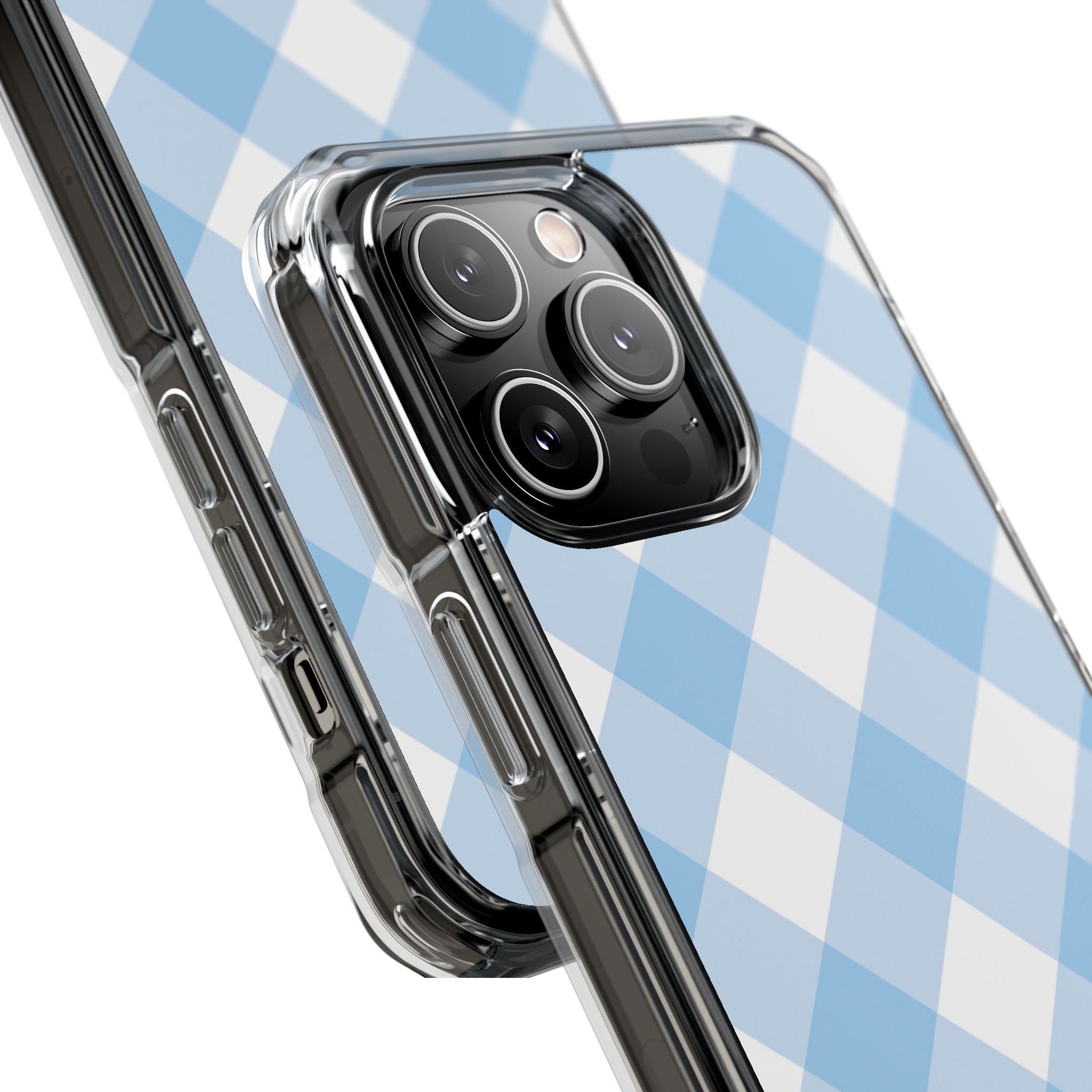 Soft Blue Gingham Elegance iPhone Case - Impact