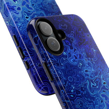 Swirling Blue Currents iPhone 16 - Tough