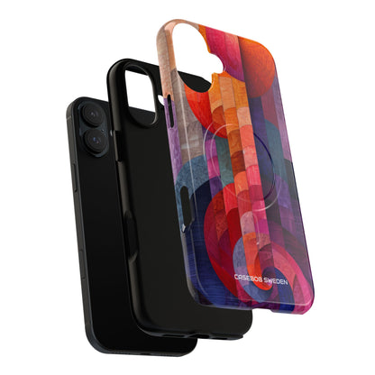 Purple Orange Abstract - Tough + MagSafe® iPhone 16 Phone Case