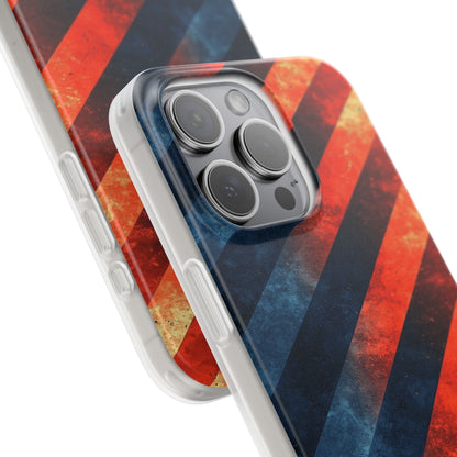 Diagonal Stripes Blaze iPhone 15 Pro Max Case - Soft
