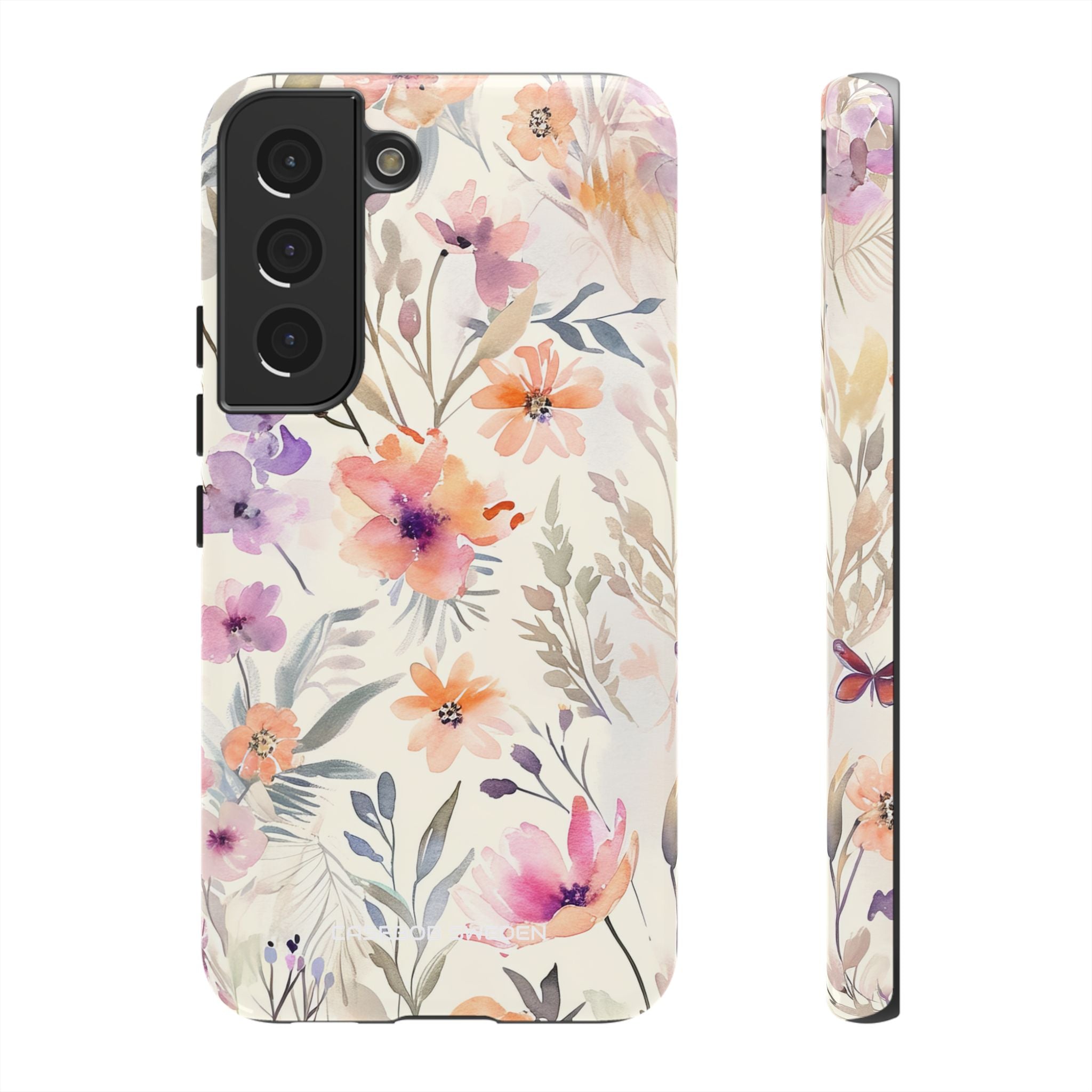 Soft Pink Floral Watercolor Design - Tough Samsung S22 Phone Case