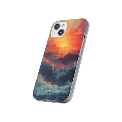 Ocean Sunset Waves - Flexi iPhone 14 Phone Case